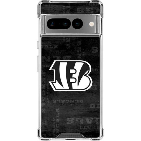 NFL Cincinnati Bengals Black & White Google Pixel 7 Pro Clear Case